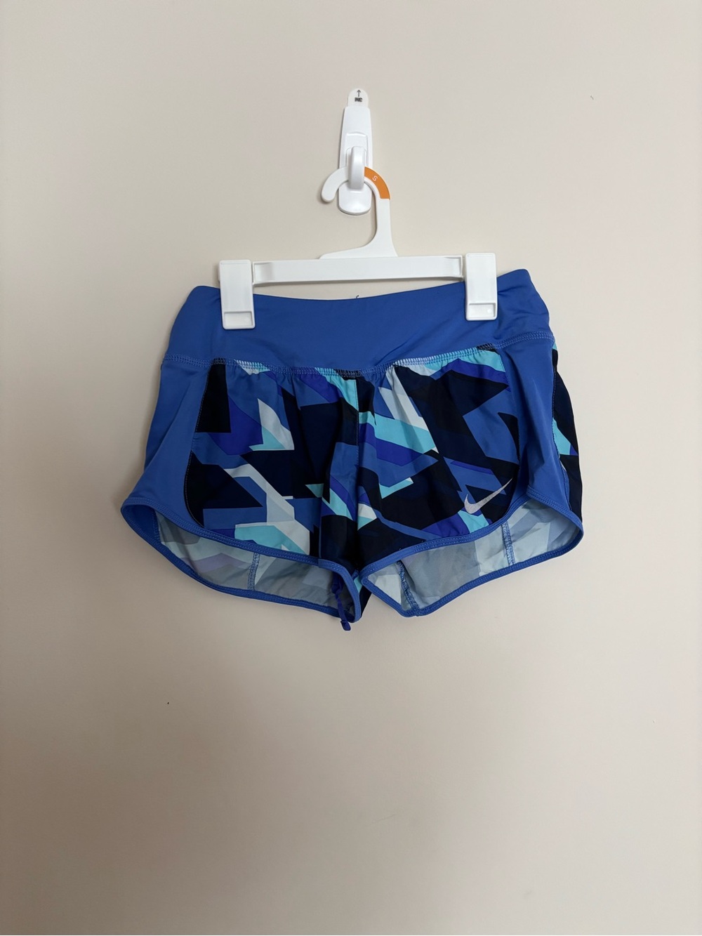Nike Blue Geometric Print Athletic Shorts